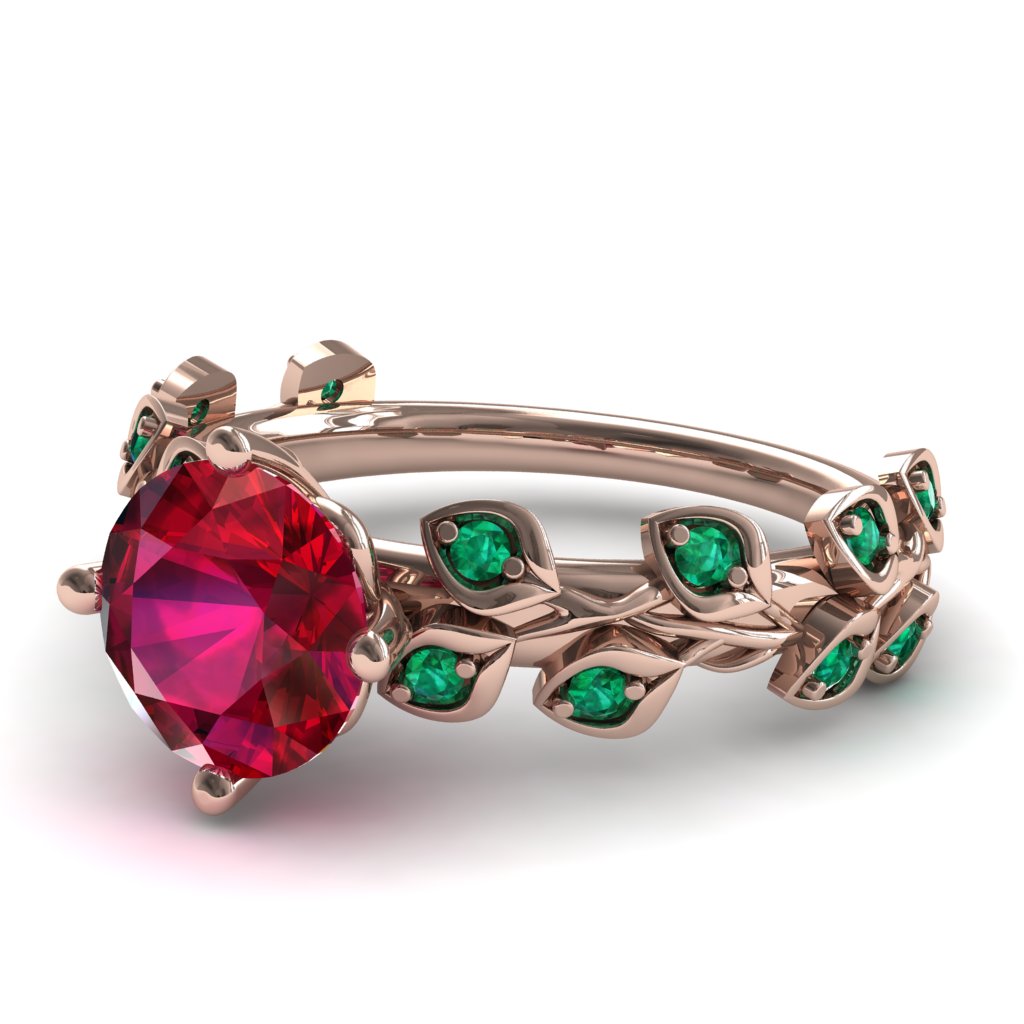 Leaves All Around Ruby Ring - Sydney 2ct No. 26