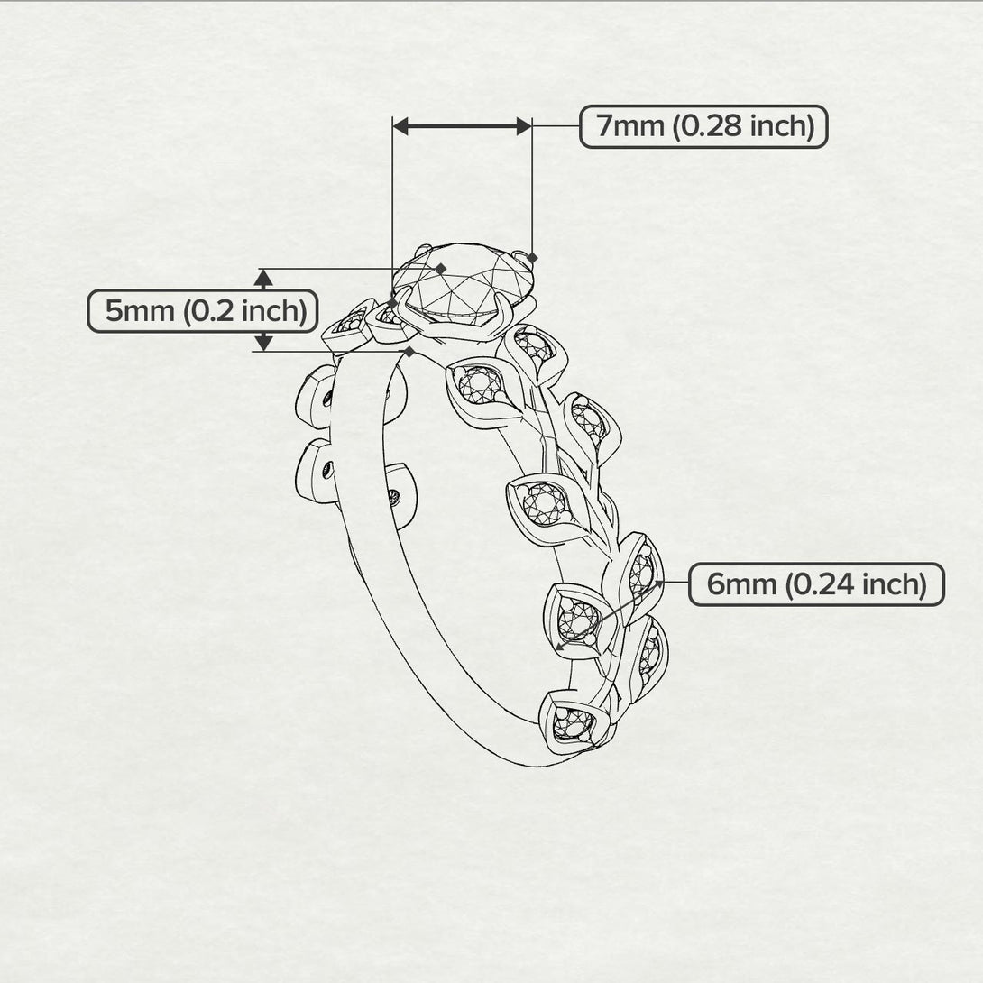 Leaves All Around Ruby Ring- Sydney no. 16