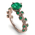 Leaves All Around Rose Gold Emerald Ring - Sydney 2ct No. 20