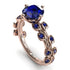 Leaves All Around Blue Sapphire Rose Gold Ring - Sydney 2ct No. 74