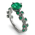 Leaves All Around White Gold Emerald Ring - Sydney 2ct No. 21
