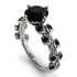 Hers 2 Carat Black Diamond Engagement Ring Leaves All Around - Sydney 2ct No. 39