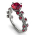 Leaves All Around White Gold Ruby Ring - Sydney 2ct No. 57