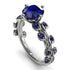 Leaves All Around Blue Sapphire White Gold Ring - Sydney 2ct No. 75