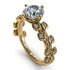 Leaves All Around Yellow Gold Moissanite Ring - Sydney 2ct