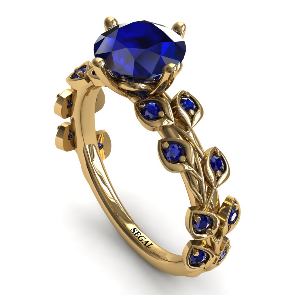 Leaves All Around Blue Sapphire Ring - Sydney 2ct No. 73