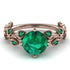 Leaves All Around Rose Gold Emerald Ring - Sydney 2ct No. 20