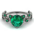 Leaves All Around White Gold Emerald Ring - Sydney 2ct No. 21