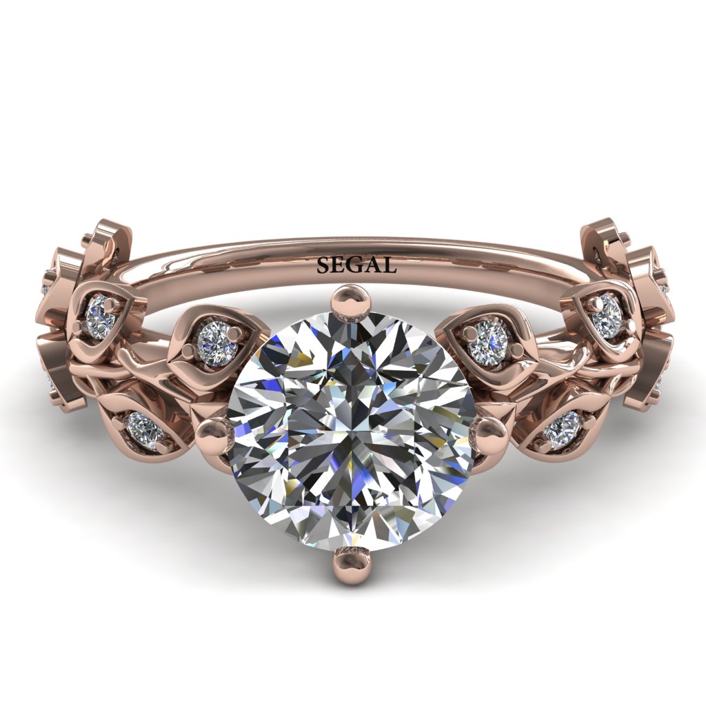 Leaves All Around Rose Gold Diamond Ring - Sydney 2ct No. 2