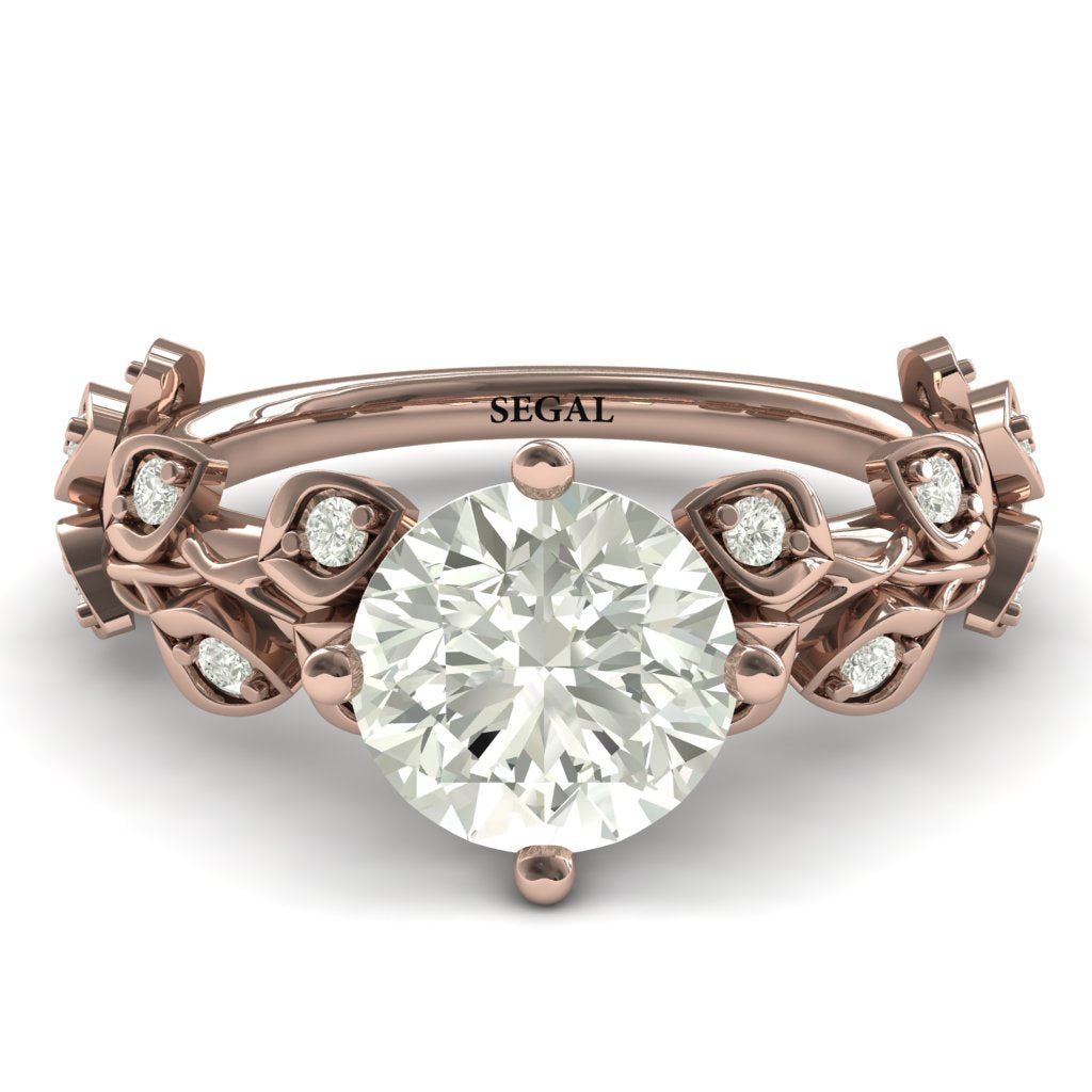 Leaves All Around Rose Gold Moissanite Ring - Sydney 2ct