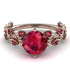 Leaves All Around Rose Gold Ruby Ring - Sydney 2ct No. 56