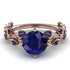 Leaves All Around Blue Sapphire Rose Gold Ring - Sydney 2ct No. 74