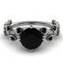 Hers 2 Carat Black Diamond Engagement Ring Leaves All Around - Sydney 2ct No. 39