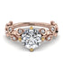 Two Tones Leaves All Around Yellow Gold Diamond Ring - Sydney 2ct No. 76