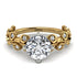 Two Tones Leaves All Around Yellow Gold Diamond Ring - Sydney 2ct No. 77