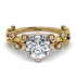 Two Tones Leaves All Around Yellow Gold Diamond Ring - Sydney 2ct No. 76
