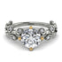 Two Tones Leaves All Around Yellow Gold Diamond Ring - Sydney 2ct No. 77