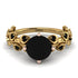 Two Tones Hers 2 Carat Black Diamond Engagement Ring Leaves All Around - Sydney 2ct No. 79