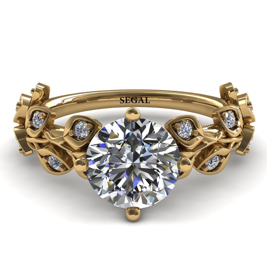 Leaves All Around Yellow Gold Diamond Ring - Sydney 2ct No. 1