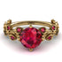 Leaves All Around Yellow Gold Ruby Ring - Sydney 2ct No. 55