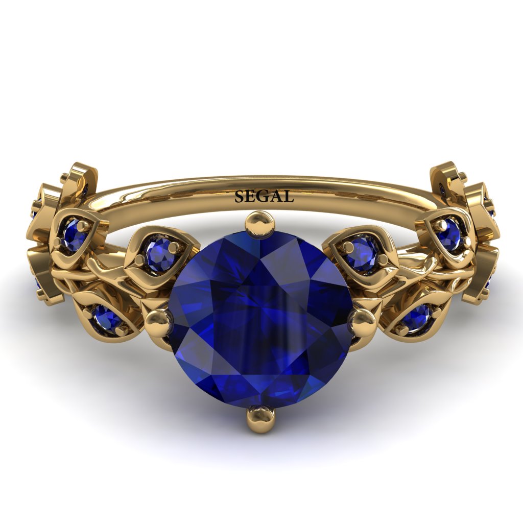 Leaves All Around Blue Sapphire Ring - Sydney 2ct No. 73