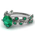Leaves All Around White Gold Emerald Ring - Sydney 2ct No. 21