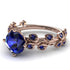 Leaves All Around Blue Sapphire Rose Gold Ring - Sydney 2ct No. 74