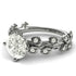 Leaves All Around White Gold Moissanite Ring - Sydney 2ct