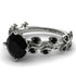 Hers 2 Carat Black Diamond Engagement Ring Leaves All Around - Sydney 2ct No. 39