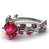 Leaves All Around White Gold Ruby Ring - Sydney 2ct No. 57