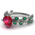 Leaves All Around White Gold Ruby Ring - Sydney 2ct No. 27