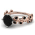 Two Tones Hers 2 Carat Black Diamond Engagement Ring Leaves All Around - Sydney 2ct No. 81