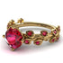 Leaves All Around Yellow Gold Ruby Ring - Sydney 2ct No. 55