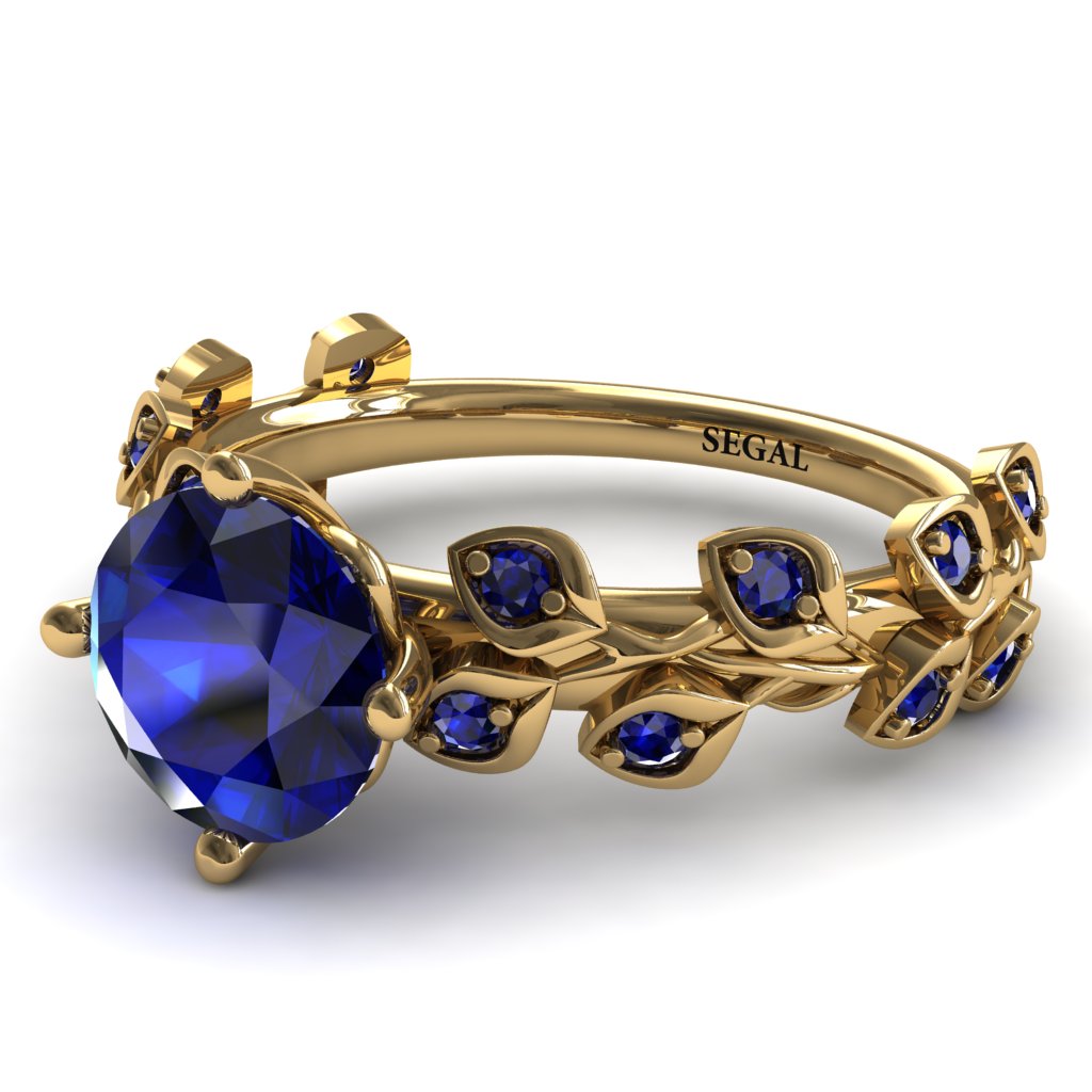 Leaves All Around Blue Sapphire Ring - Sydney 2ct No. 73