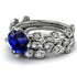 Leaves All Around Blue Sapphire Wedding Bridal Set - Sydney 2ct No. 15