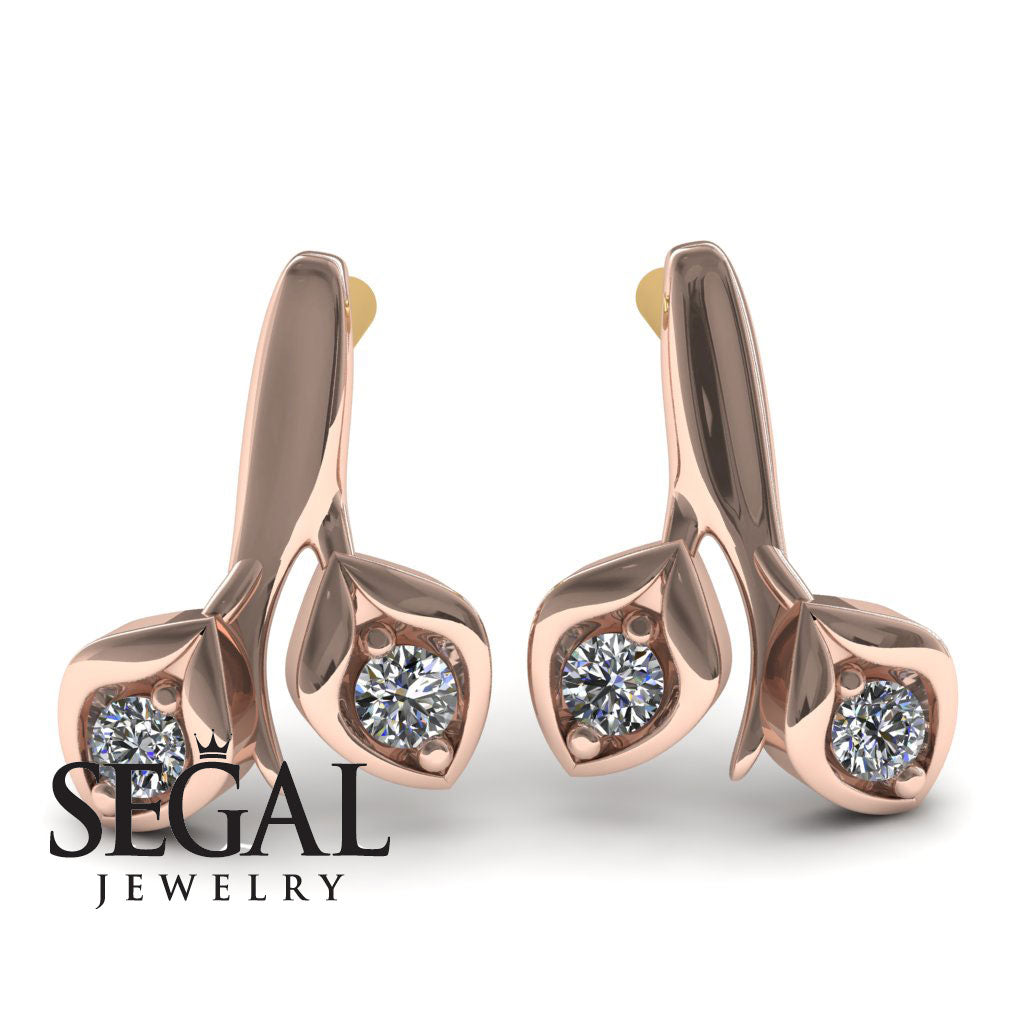 Leaves All Around Diamond Earrings- Sydney no. 2