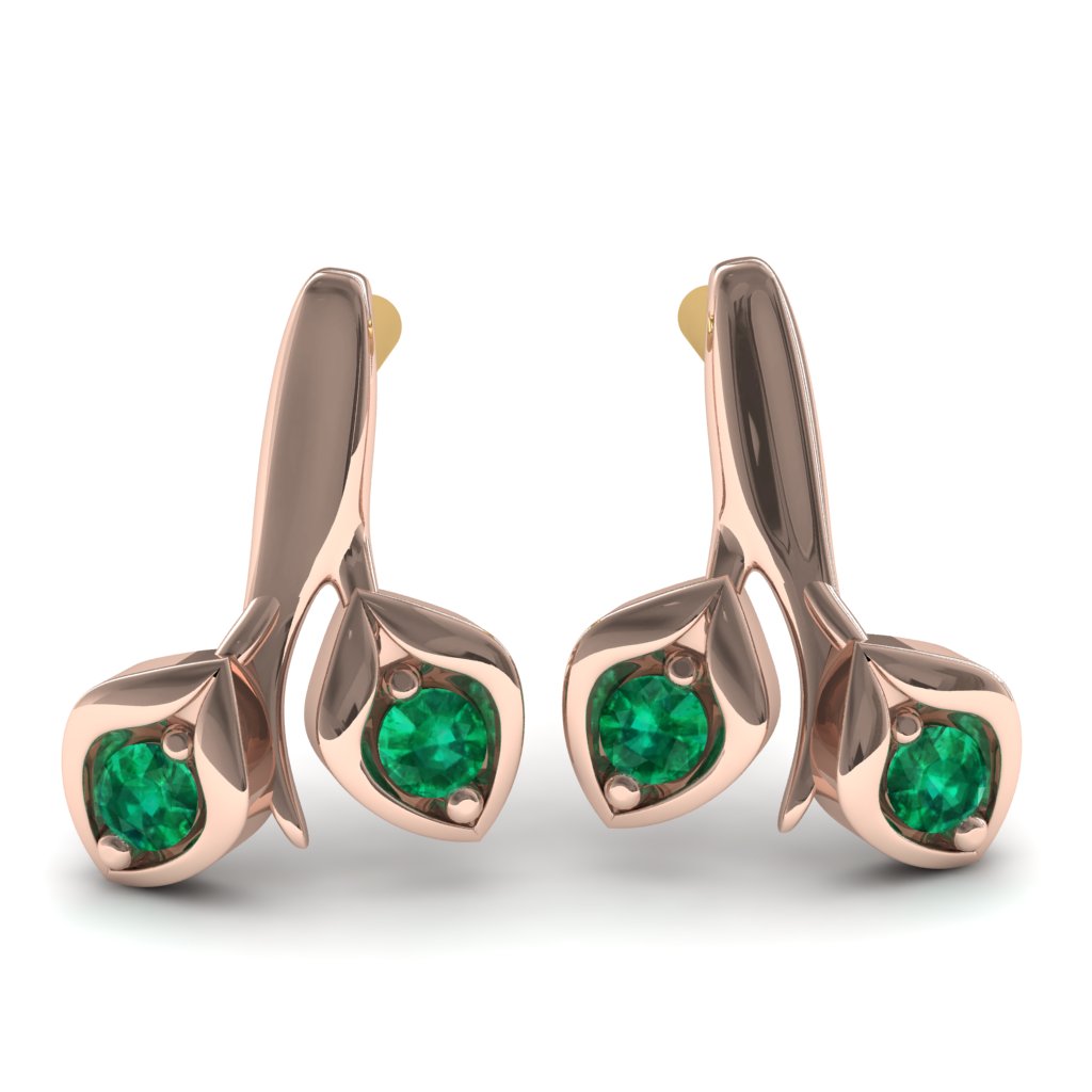 Leaves All Around Emerald Earrings- Sydney no. 5