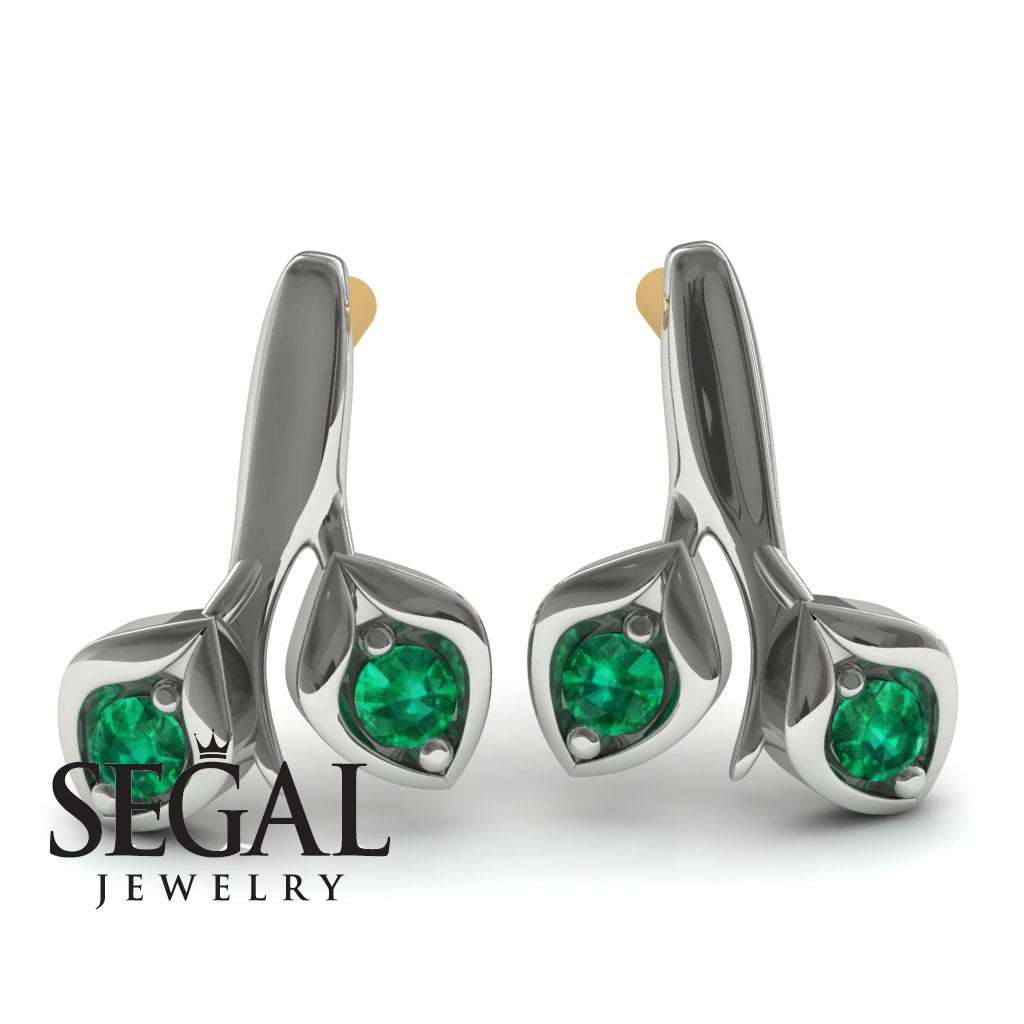 Leaves All Around Emerald Earrings- Sydney no. 6