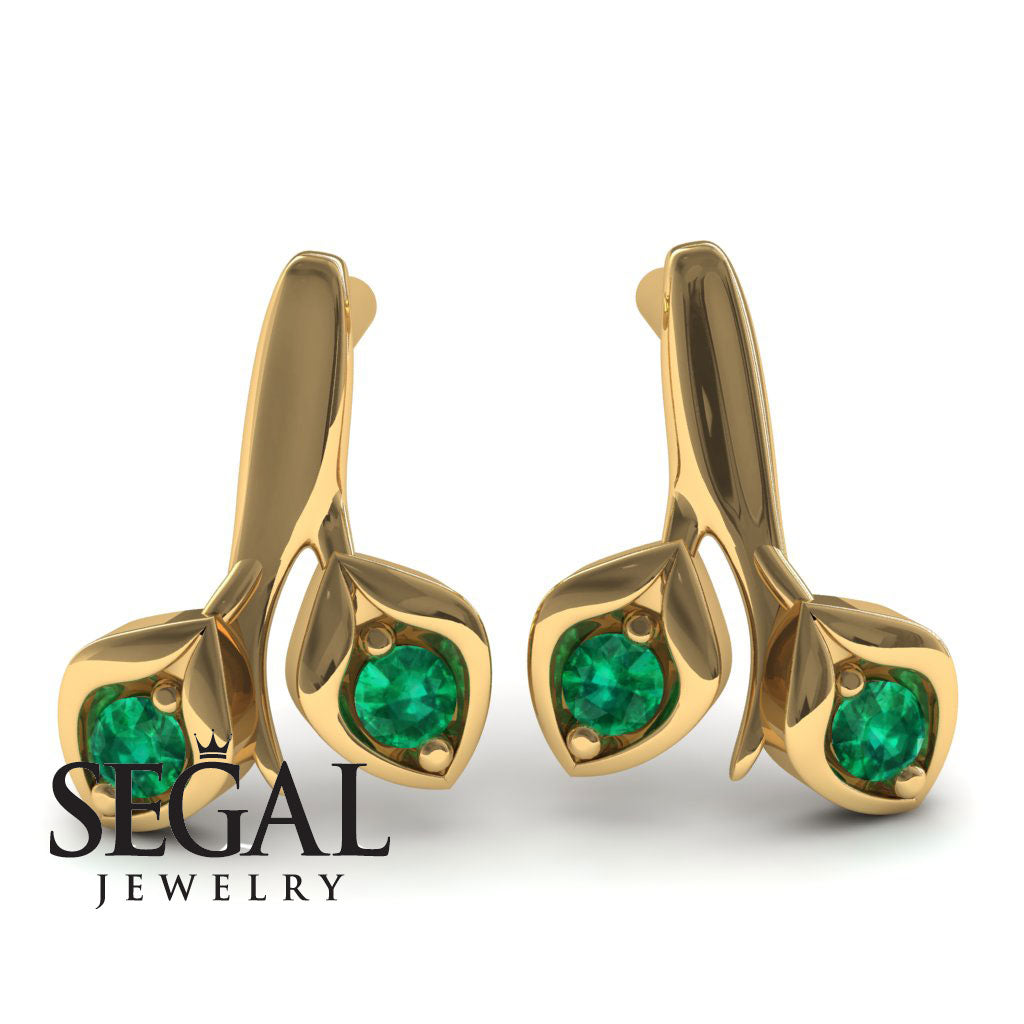 Leaves All Around Emerald Earrings- Sydney no. 4