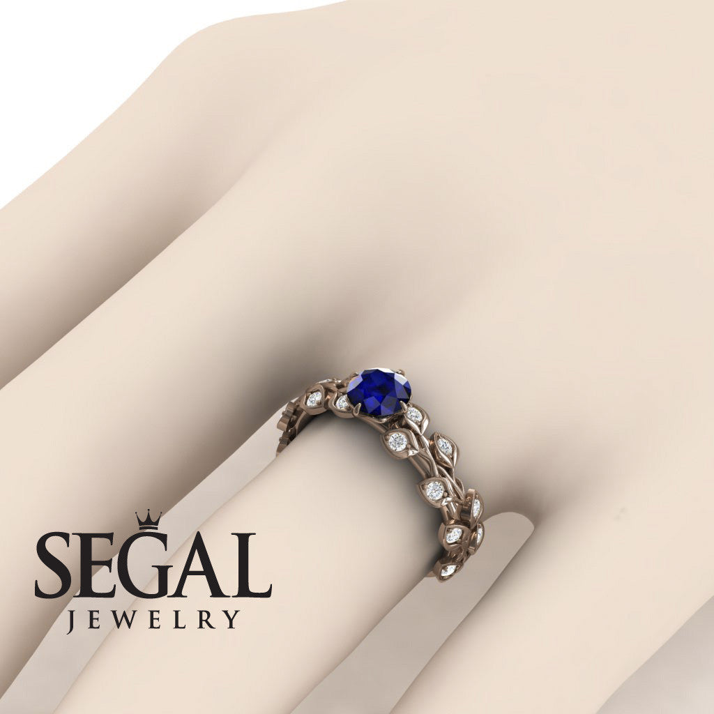 JD - Leafs All Around Blue Sapphire Ring- Sydney no. 8