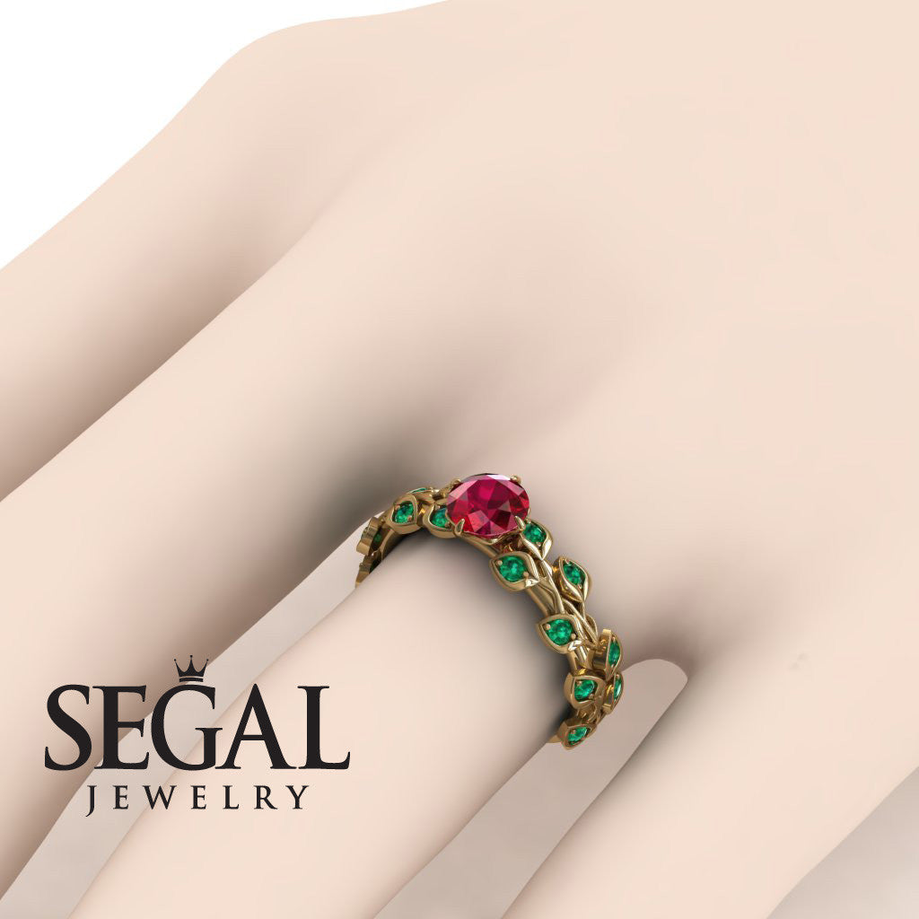 Leaves All Around Ruby Ring- Sydney no. 16