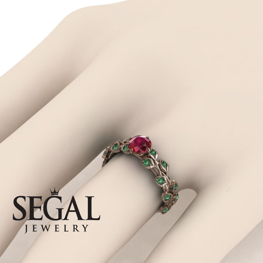 Leaves All Around Ruby Ring- Sydney no. 17