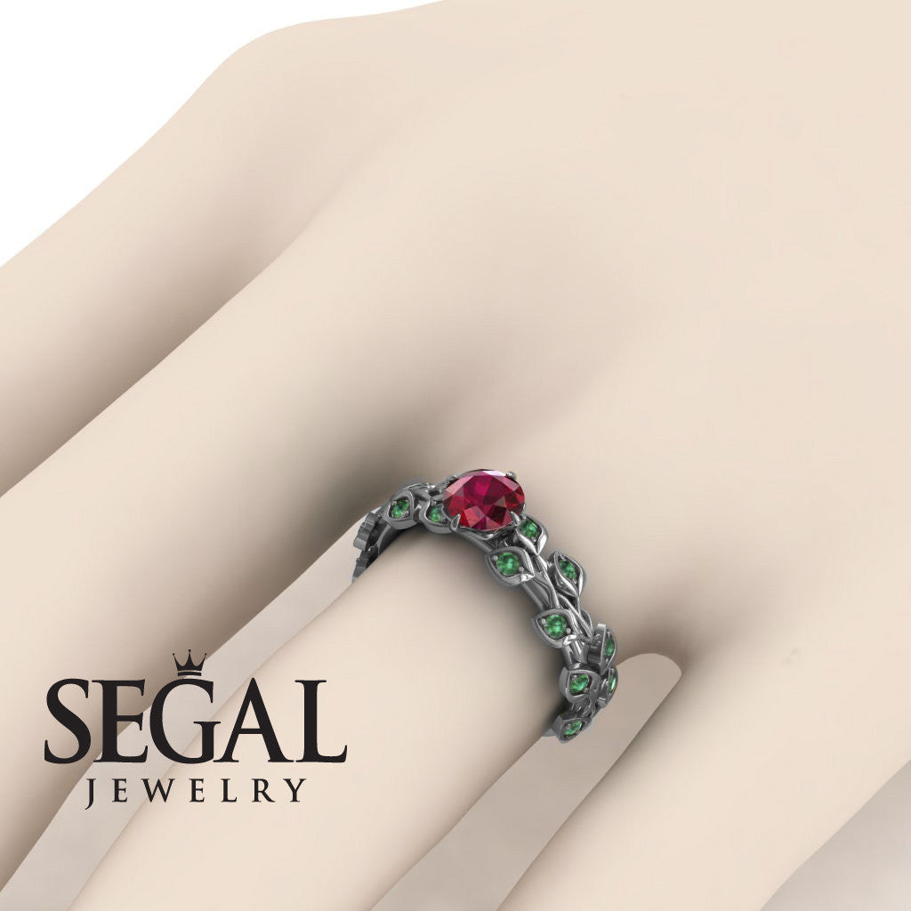 Andrew's Leaves All Around Ruby Ring- Sydney no. 18