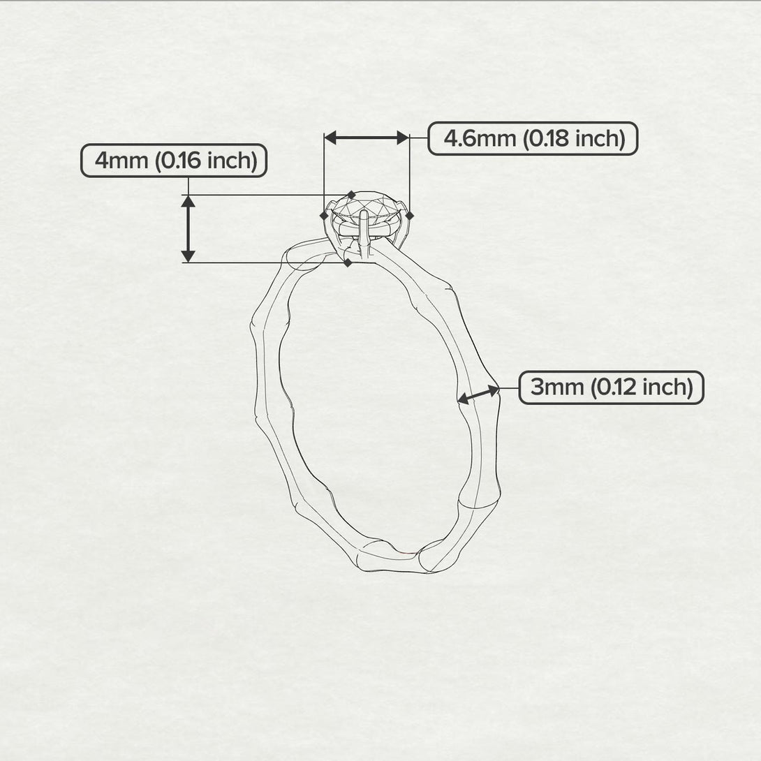 Solitaire Bamboo Diamond Ring- Charlotte no. 3