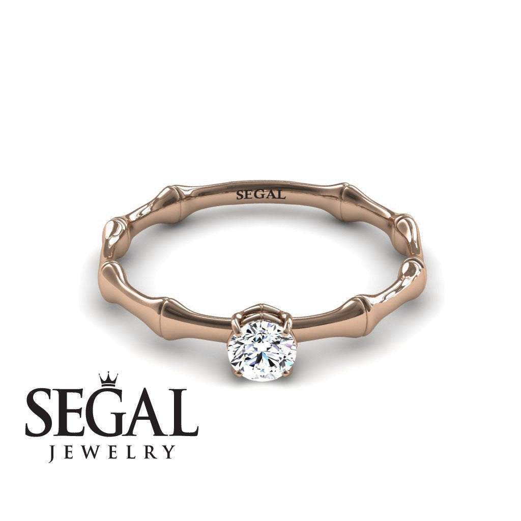 Solitaire Bamboo Diamond Ring- Charlotte no. 2