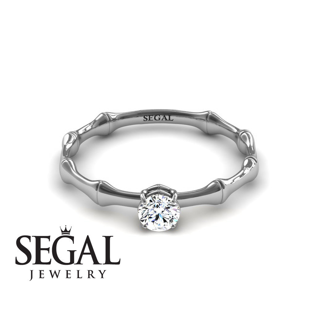 Solitaire Bamboo Diamond Ring- Charlotte no. 3