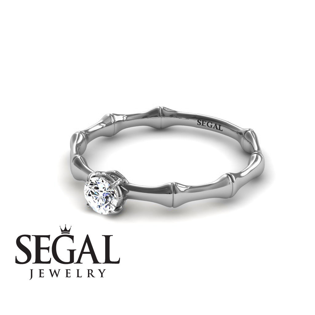 Solitaire Bamboo Diamond Ring- Charlotte no. 3