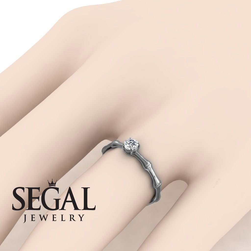 Solitaire Bamboo Diamond Ring- Charlotte no. 3