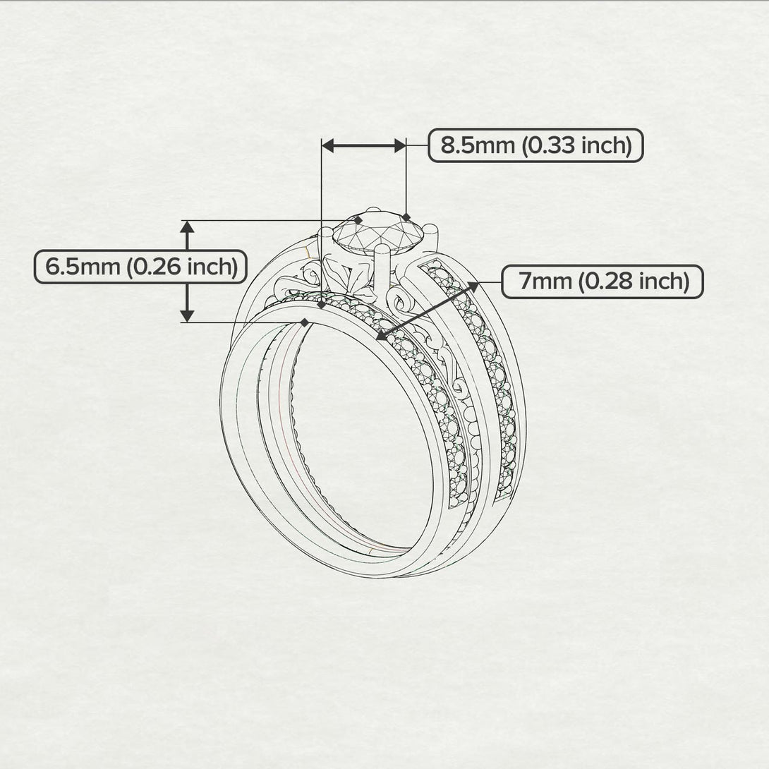 Stairway to Heaven Bridal Set Diamond Ring- Gabriella no. 2