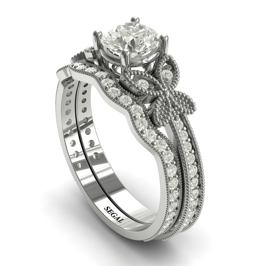 The Butterfly Stairs Bridal Set Diamond Ring- Amelia no. 3